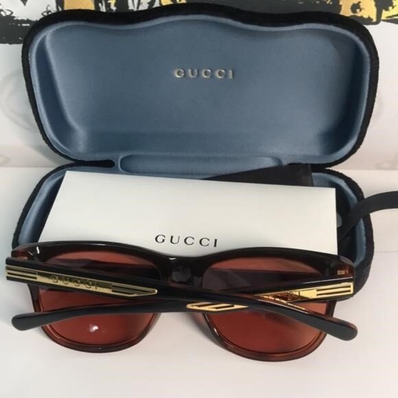 Authentic ✨ Brand New Gucci GG0980S 002 Sunglasses – Tortoise Havana with Orange - Picture 11 of 11